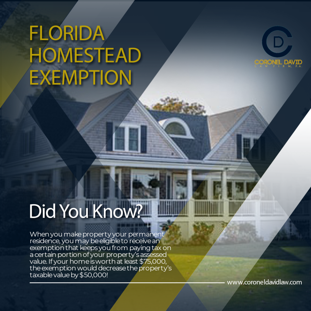 Florida Homestead Exemption Coronel David Law